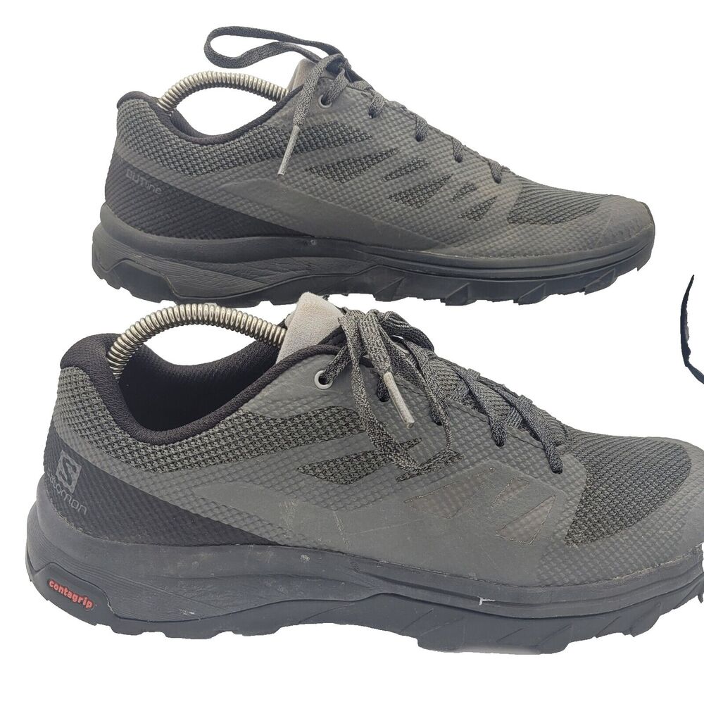 Salomon Womens Contagrip Outline Trail Running Shoes 159817 Gray Black US 10.5